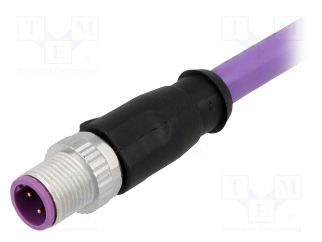 Plug; M12; PIN: 4; male; B code-Profibus; 1.5m; Insulation: PVC