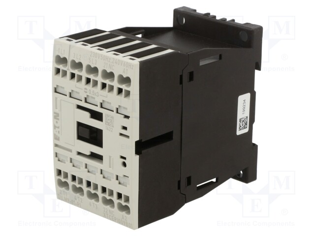 Contactor: 3-pole; NO x3; Auxiliary contacts: NC; 230VAC; 9A; DILM9