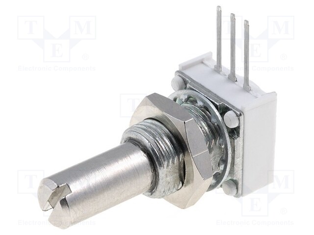 Potentiometer: shaft; single turn; 50kΩ; 1W; ±10%; 6.35mm; THT