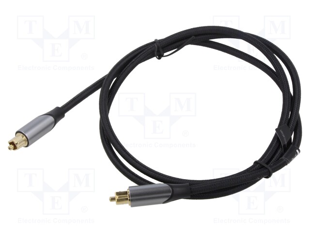 Cable; Toslink plug,both sides; 2m; Plating: gold-plated; black