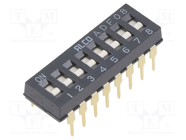 Switch: DIP-SWITCH; Poles number: 8; ON-OFF; -0.025A/24VDC; Pos: 2