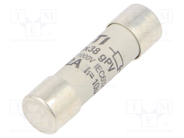 Fuse: fuse; gPV; 12A; 1000VDC; cylindrical; 10,3x38mm