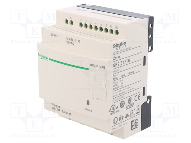 Programmable relay; IN: 8; Anal.in: 0; OUT: 4; OUT 1: relay; DIN; IP20