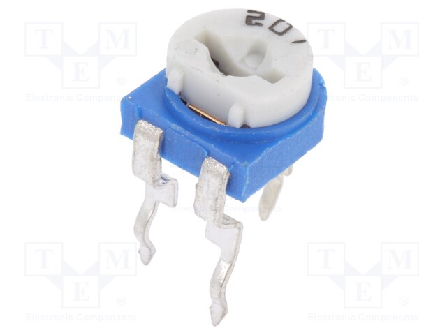 Potentiometer: mounting; single turn,horizontal; 200Ω; 100mW