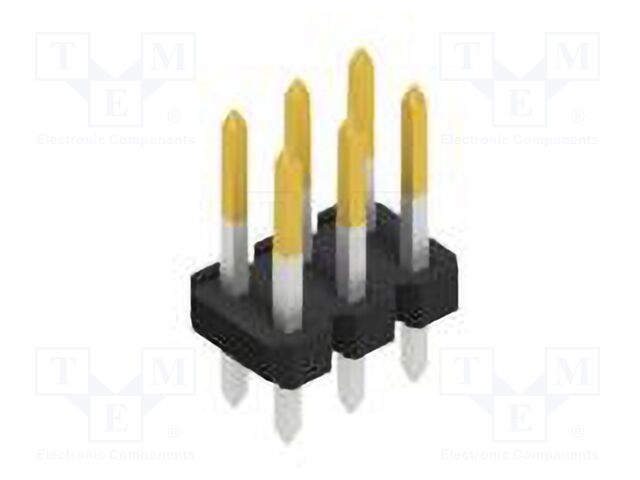 Connector: pin strips; pin header; male; PIN: 6; 2.54mm; THT; 2x3