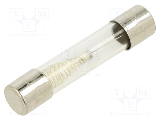 Fuse: fuse; 750mA; 250VAC; glass; 6.35x31.8mm; brass; nickel plated