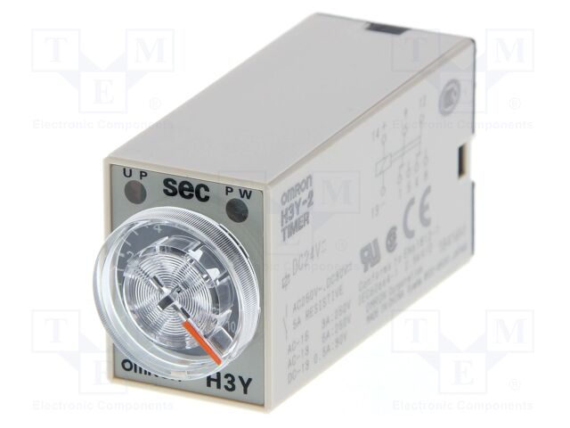 Timer; 2÷60s; DPDT; 250VAC/5A; 12VDC; H3Y; socket; -10÷50°C; PIN: 8