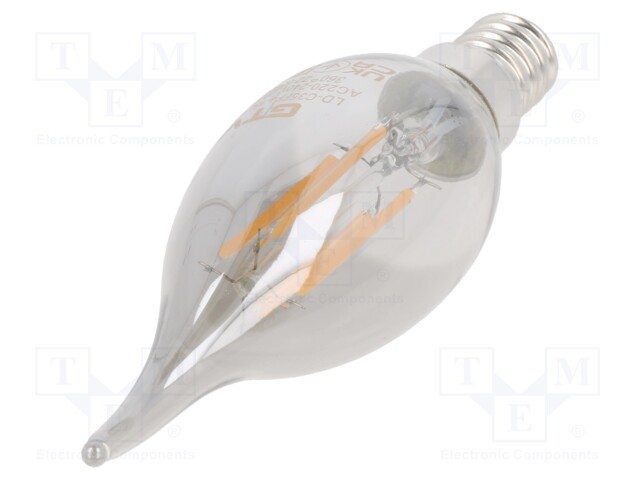 LED lamp; grey; E14; 230VAC; 200lm; 4W; 360°; 1800K