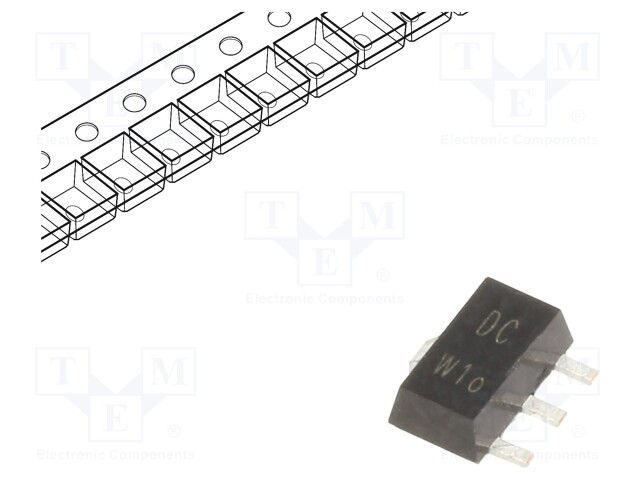 Transistor: NPN; bipolar; 300V; 50mA; SOT89