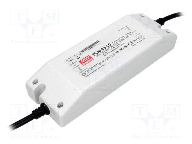 Power supply: switched-mode; LED; 46W; 20VDC; 15÷20VDC; 2.3A; IP64