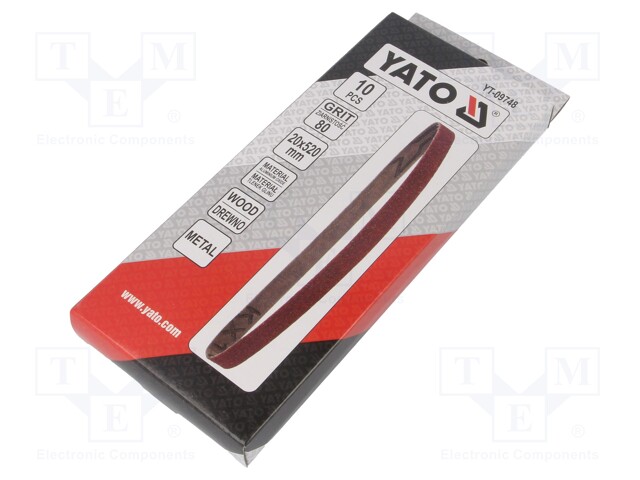 Endless sanding belt; L: 520mm; W: 20mm; Application: YT-09742
