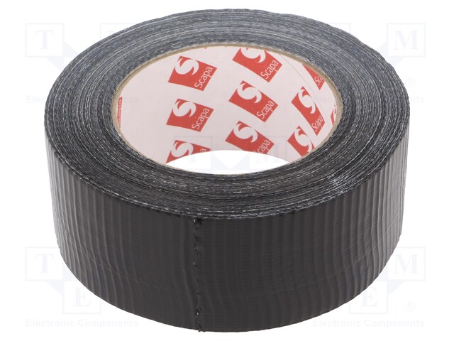 Tape: duct; W: 48mm; L: 50m; Thk: 0.14mm; black; rubber; -10÷75°C