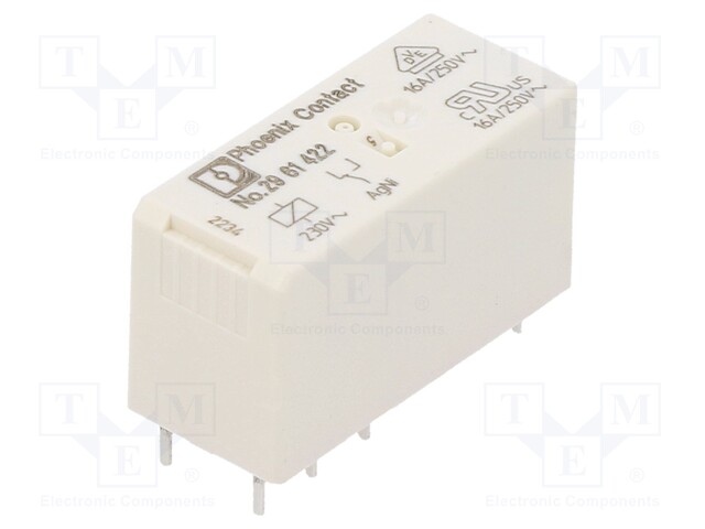 Power Relay, SPDT, 230 VAC, 6 A, REL-MR Series, Through Hole