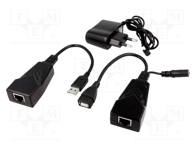 Repeater USB; RJ45 socket,USB A socket,DC 1,3/3,5 socket