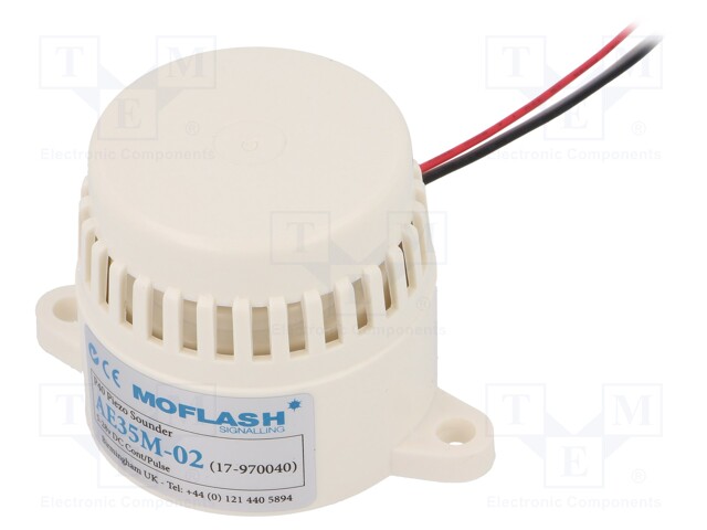 Signaller: sound; buzzer; 6÷28VDC; 95dB; Series: AE35; IP30; 50mA