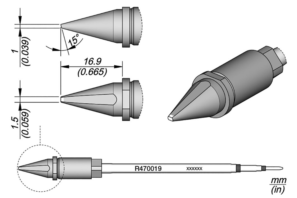 Tip; special; 1.5x1mm