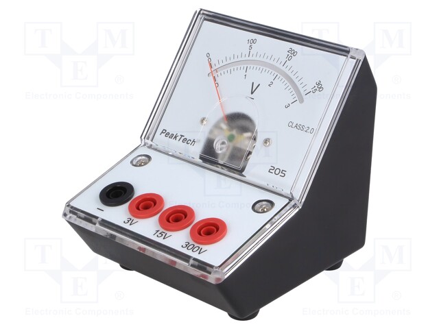 Table; VDC: 0÷3/15/300V; 2%; Display: analogue; 50Ω