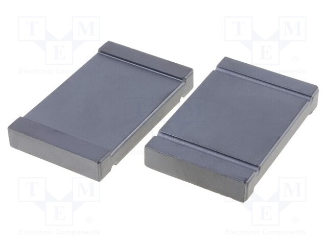 Ferrite: two-piece; 77Ω; A: 63.5mm; B: 6.35mm; C: 28.5mm; D: 52mm