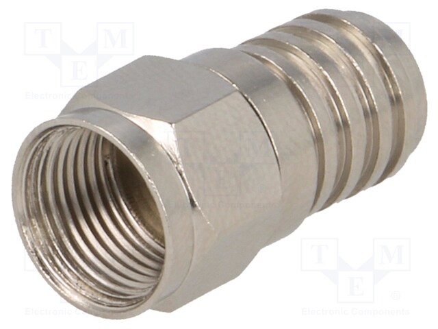 Plug; F; male; straight; RG59; 6mm; crimped; for cable