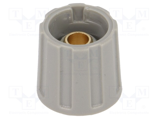 Knob; without pointer; ABS; Shaft d: 6.35mm; Ø16x15.5mm; grey