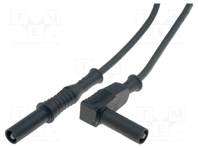 Test lead; 36A; banana plug 4mm,angular banana plug 4mm; Len: 1m