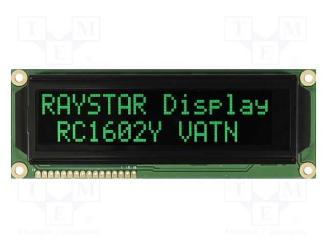 Display: LCD; alphanumeric; VA Negative; 16x2; 122x44x13.6mm; LED