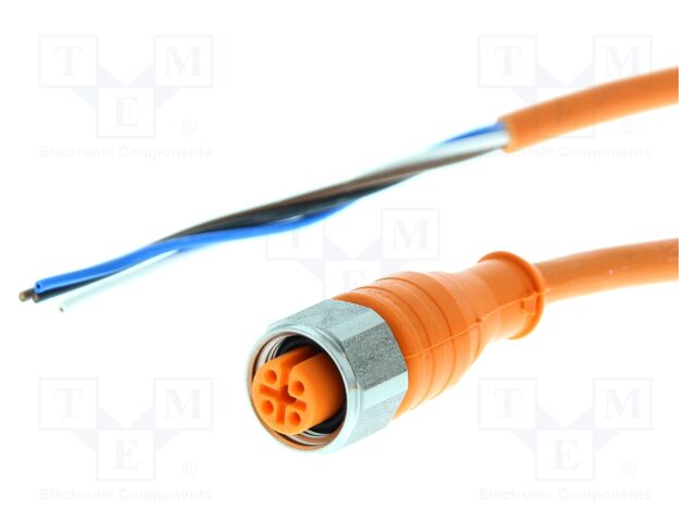 Connection lead; M12; PIN: 4; straight; 10m; PVC; female