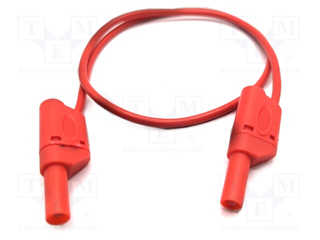 Test lead; 32A; banana plug 4mm,both sides; Urated: 1kV; red