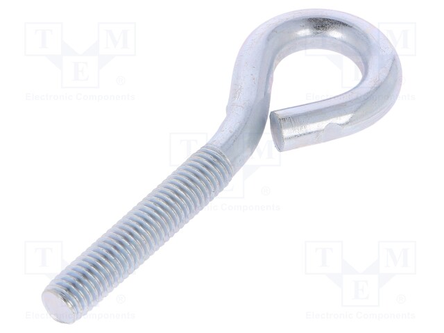 Hook; ring; steel; zinc; Thread len: 40mm; Overall len: 80mm