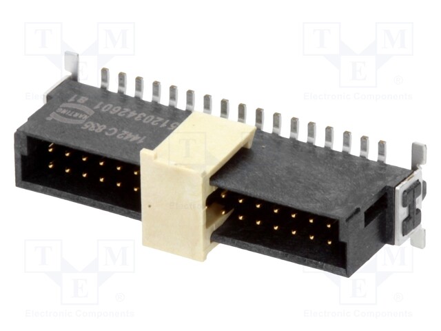 Connector: PCB to PCB; male; PIN: 34; 1.27mm; Series: har-flex; 2.3A
