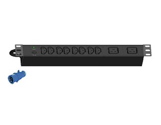 Power strip PDU with 8xC13 sockets, 2C19 and switch