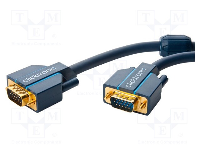 Cable; D-Sub 15pin HD plug,both sides; blue; 7.5m