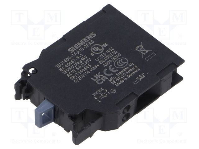 Contact Block, Spring Clamp, 2 Pole, 10 A, 110 V