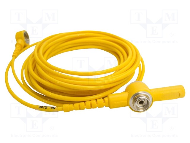 Ground cord; yellow; Len: 4.5m; 10mm