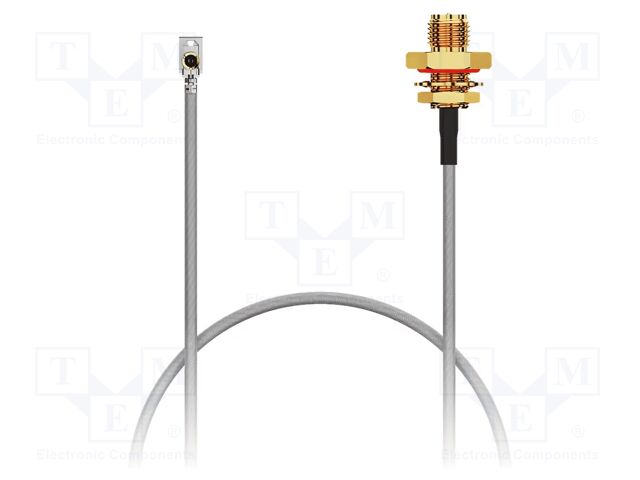 Cable; IPEX MHF LK,RP-SMA female; black; -40÷85°C; 0÷6GHz; 200mm