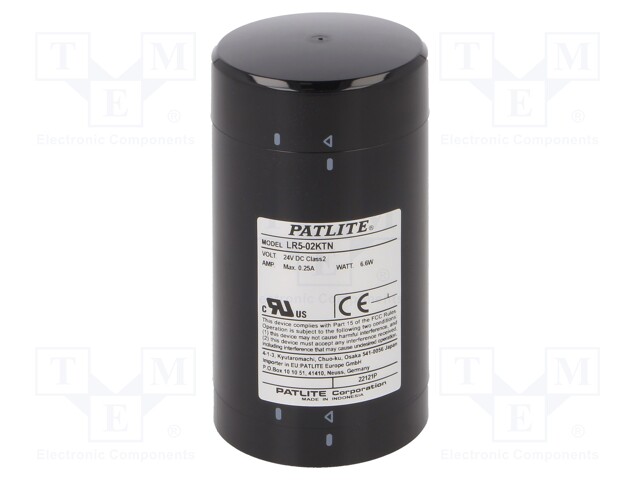 Signallers accessories: base; black; 24VDC; IP65; LR5; -20÷50°C