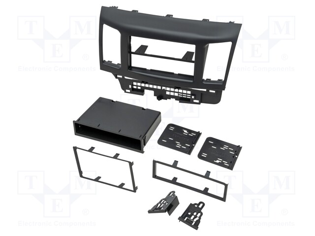 Radio mounting frame; Mitsubishi; 2 DIN; black