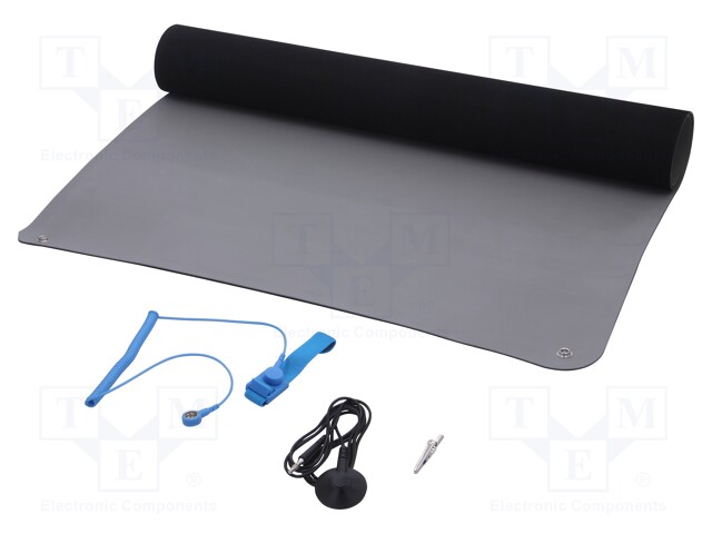 Bench mat; ESD; Dim: 600x900mm; D: 2mm; grey (bright)