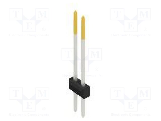 Connector: pin strips; pin header; male; PIN: 2; 2.54mm; THT; 2x1