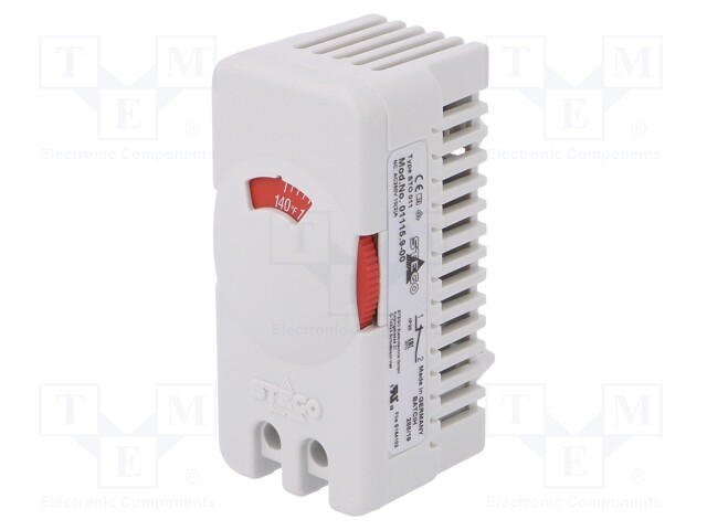 Sensor: thermostat; Contacts: NC; 10A; 250VAC; IP20; Mounting: DIN