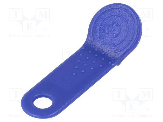 Pellet memory holder in a keychain; blue