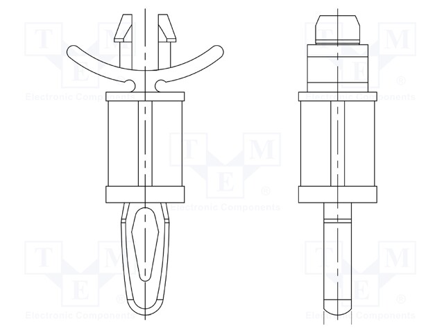 PCB distance; polyamide 66; L: 22.2mm; latch/latch; UL94V-2