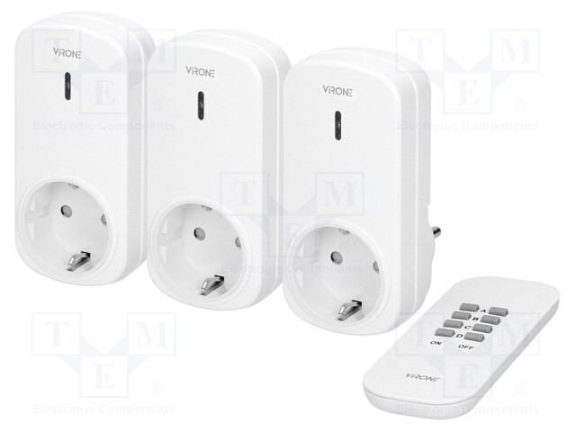 Power socket; plug-in; 230VAC; IP20; 25m; white; Schuko
