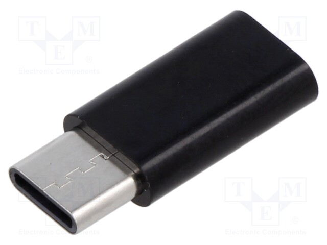 Adapter; USB 3.1; USB B micro socket,USB C plug; black