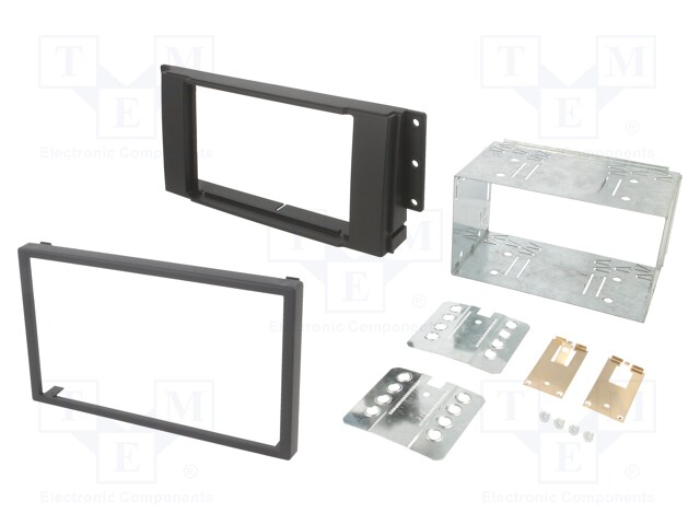 Radio mounting frame; Land Rover; 2 DIN; black