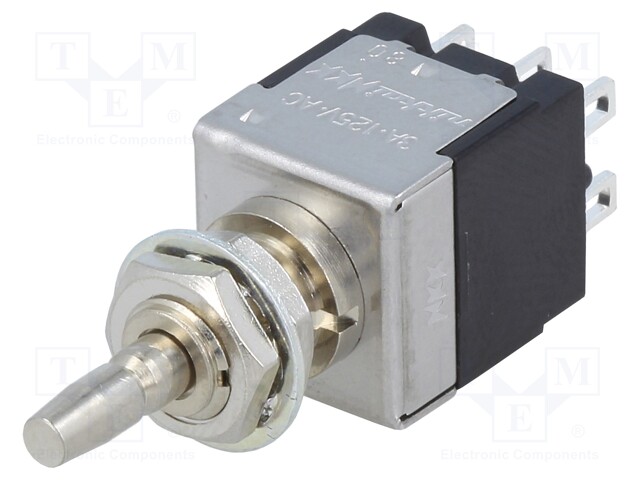 Switch: push-button; Pos: 2; DPDT; 3A/250VAC; ON-(ON)