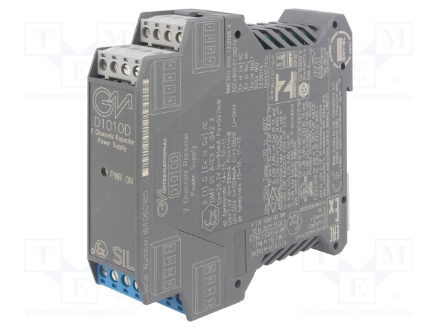 Converter: RS422/RS485 separator-power supply; DIN; 0/4÷20mA