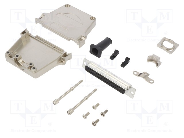 D-Sub; PIN: 37; female; shielded,with strain relief; straight
