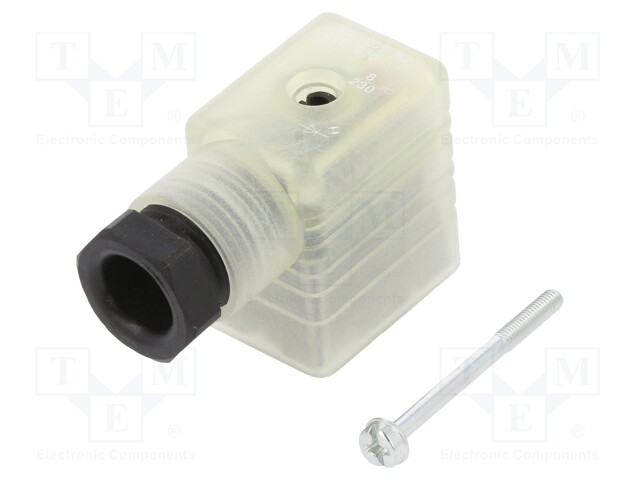 Connector: valve connector; plug; form B; 11mm; female; PIN: 3; 250V