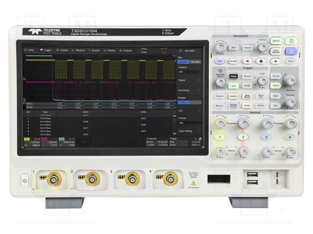 Oscilloscope: mixed signal; Channels: 4; Band: 1GHz; 125Mpts/ch